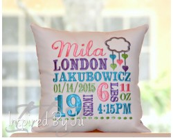 Cute little Love Cloud - Birth Announcement Pillow